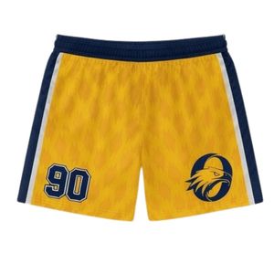Unisex Yellow Navy Blue Lacrosse Shorts Polyester Lightweight <b>Athletic</b> Uniform Sportswear Team Training Clothing - Product Image 1