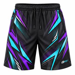 <b>Mens</b> Custom Sublimated Athletic <b>Shorts</b> Eco-Friendly Breathable Geometric <b>Pattern</b> Side Pockets Quick Dry Gym Running Training - Product Image 1