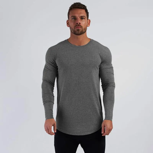 Camiseta Deportiva Casual de Manga Larga para Hombre, 100% Algodón, Secado Rápido, Corte Ajustado, Color Sólido, con Bolsillo, Tejido de Punto - Product Image 6