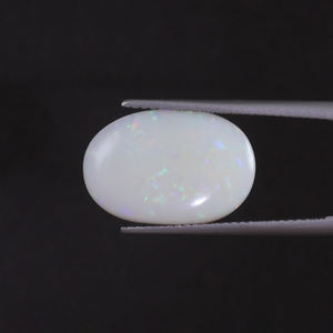 Opale blanche naturelle, pierre précieuse en vrac, 4,13 carats, taille ovale 17x11,5 mm, certifiée IGI, taillée et polie à la main, vente en gros pour la fabrication de bijoux - Product Image 1