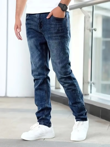 Nouveau jean en denim éco-responsable pour homme, taille mi-haute, coupe droite classique, décontracté, élastique, Bangladesh - Product Image 6