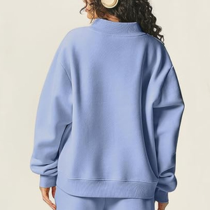 Sweat-shirt ample à col rond pour femme, en polaire chaude, pull oversize décontracté, mode automne 2026 - Product Image 5
