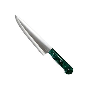 Couteaux de cuisine professionnels en acier inoxydable avec lame à bord lisse et tranchant et manche à motif marbré vert pour légumes et viande - Product Image 2