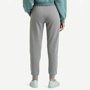 Pantalon de jogging pour femme en coton gris chiné de poids moyen, taille à cordon, vente en gros Europe, pour la détente - Product Image 2