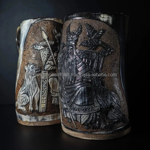 Mug à bière en corne de buffle, fait main, pour la maison et l'hôtel, accepte les logos personnalisés - Product Image 3