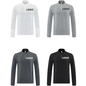 Camiseta Deportiva Personalizada con Logotipo para Hombre, Ropa de Entrenamiento Deportiva para Otoño y Primavera, Gris, con Cierre de 1/4, Ropa de Gimnasio al por Mayor, Diseño Lul, Chándal - Product Image 5