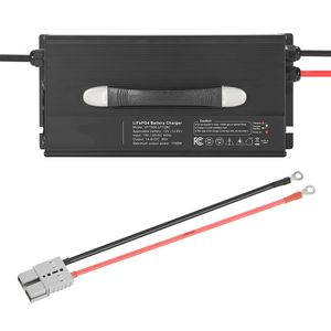 Caricabatterie Intelligente al Litio 12V 80A 14.6V AC DC LiFePO4 per Connettore Anderson con Indicatore LED e Attivazione a 0V, con Scatola in Alluminio - Product Image 1