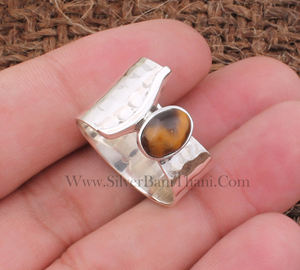 Bague vintage en œil de tigre naturel, argent sterling 925, bague pour homme, bague signet, bijoux faits à la main, logo personnalisé, vente en gros - Product Image 6