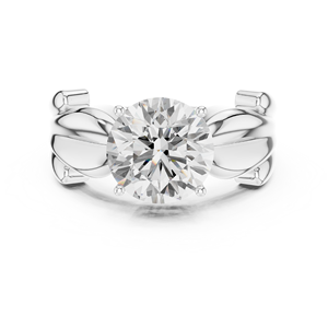 Anillo de Compromiso con Diamante Corte Esmeralda para Mujer, Oro Blanco, Estilo Romántico, Joyería con Diamante Moissanita - Product Image 2