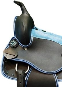 Sillín de Cuero Duradero para Caballo con Acolchado Suave, Ajuste Seguro, Juego de Almohadillas para Sillín de Senderismo, Sillín de Montar Occidental - Product Image 2
