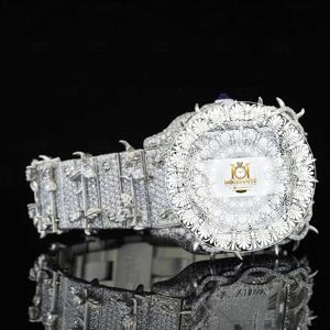 Wholesale <b>Square</b> Moissanite <b>Watch</b> With Stainless Steel Band ETA Movement And Iced Out Hip Hop Design - Product Image 2