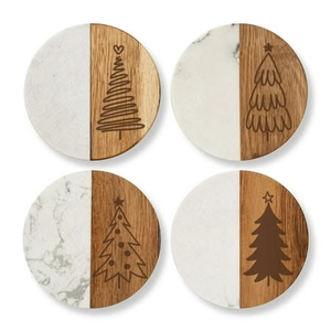 Ensemble de sous-verres en bois et marbre de luxe, faits à la main, porte-gobelets de table, accessoires de décoration pour la maison, collection premium - Product Image 5