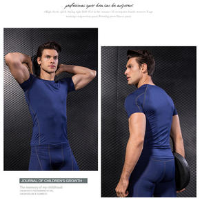 Camiseta de Compresión de Manga Larga Blanca para Hombre, de Secado Rápido, Antipilling, Ajuste Deportivo, Sin Cuello, Tejido de Poliéster, para Verano - Product Image 4