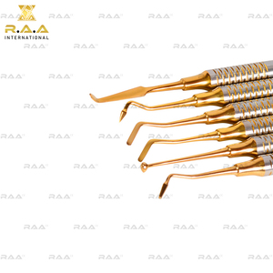 Juego de Instrumentos de Relleno Compuesto Recubiertos de Oro, 6 Piezas, Acero Inoxidable RAA-401 Clase I, Certificado CE, Calidad Premium - Product Image 3