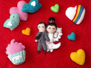 Adorno de Pareja de San Valentín Hecho a Mano con Fieltro de Lana, Decoración Romántica de Amor, Regalo, Figura de Pareja Adorable, Comercio Justo y Ético - Product Image 5