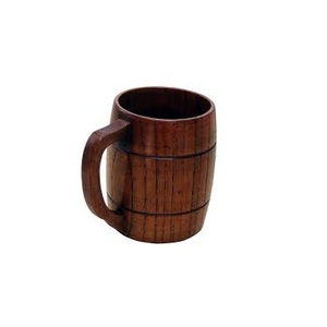 Mug à café en bois massif naturel, artisanal et écologique, réutilisable, durable, avec poignée, pour la maison et le bureau - Product Image 1