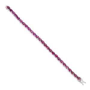 Natural Rhodolite Garnet <b>Bangle</b> 925 Sterling <b>Silver</b> Vintage Luxury Women's IGI Certified Tennis Jewelry Gift - Product Image 2