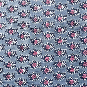 Hand Block Printed Cotton Fabric Indian Handmade Jaipuri <b>Print</b> <b>Botanical</b> Cotton Fabric - Product Image 1