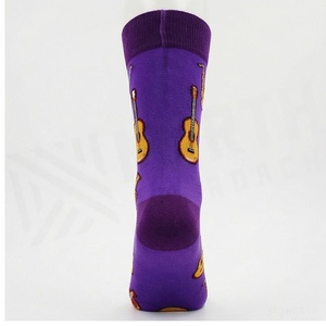 Crew <b>Socks</b> With <b>Musical</b> Instruments Print Breathable Knitted For Adults Casual Spring Season - Product Image 2