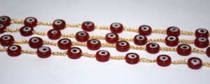 <b>Top</b> Quality 4mm Red Eye Beads Rosary Chain <b>Gold</b> Plated Wire Wrapped Handmade Beaded Chain Jewelry Making Supplies - Product Image 5