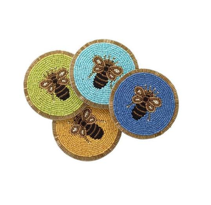 Posavasos con Cuentas para Mesa de Comedor, Posavasos con Forma de Flor, Juego de Cuatro Posavasos con Cuentas Hechos a Mano y Personalizados en Oferta - Product Image 4