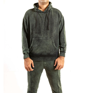 Survêtement imprimé de haute qualité pour homme, effet délavé, à capuche, décontracté, pour l'entraînement sportif, vente en gros, grande taille, 100 % coton - Product Image 2