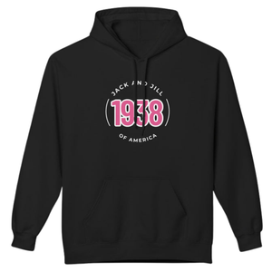 Sudadera con Capucha Negra con Gráfico Rosa, Sudadera de Forro Polar con Círculo Bordado, Sudadera de Manga Larga Unisex, Ropa Casual de Moda para Invierno - Product Image 1