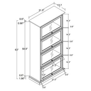 Elegante Vitrina de Vidrio de 4 Niveles con Puertas Abatibles para Exhibir Colecciones de Porcelana - Product Image 3