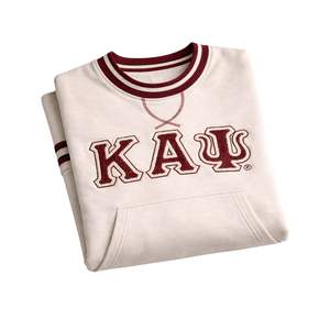 Kappa Alpha Psi Kream Chenille <b>Crewneck</b> True To Size Premium Fleece Embroidered Greek Letter Crest Classic Fraternity Apparel - Product Image 6
