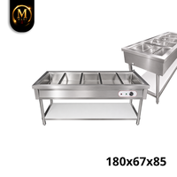 Table chauffante commerciale de haute qualité à 5 compartiments pour bain-marie, chauffage à la vapeur, pour banquets et cafétérias, grande capacité, fabriquée en Malaisie