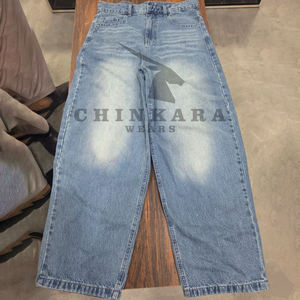 New Custom Logo Plus Size <b>Canvas</b> Eco-Friendly <b>Animal</b> Print Vintage High Waisted Wide Leg Loose Micro Elastic Boyfriend Pant for - Product Image 5