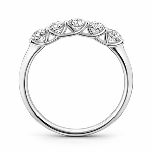 Anillo de compromiso de plata 925 para mujer con diamante de corte brillante redondo y engaste de puntas, estilo clásico - Product Image 1