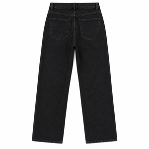 Jeans Negros de Cintura Alta para Mujer, Corte Relajado, Pantalones Vaqueros para Uso Diario con Bordado, Lavado Medio, Talla XL - Product Image 2