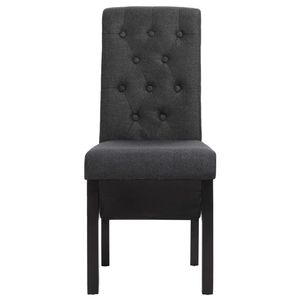 Ensemble de 6 chaises de salle à manger en tissu gris foncé, en bois d'hévéa, taille standard - Product Image 3