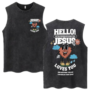 เสื้อกล้ามวินเทจลายกราฟิก Jesus Is King ผ้าฝ้าย สตรีทแวร์ ยูนิเซ็กส์ - Product Image 4