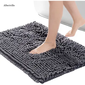 Indian Supplier Grey Cotton Bath Mat Set of 2 Water Absorbent Bath Mats Quick Drying Bathroom Mat Rug with Different Color