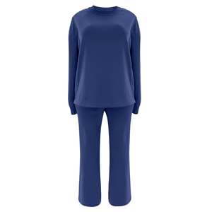 Conjunto Deportivo Informal de Color Sólido con Logotipo Personalizado, Sudadera de Cuello Redondo para Mujer, Traje Deportivo para Correr, 2 Piezas - Product Image 3
