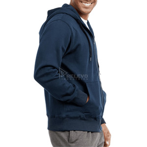 Sweat à capuche zippé personnalisé pour homme, vierge, en molleton épais French Terry, style streetwear, fabrication usine - Product Image 5