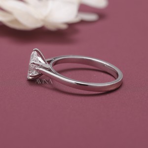IGI Certified Pear Cut Diamond Solitaire Engagement - Wedding <b>Ring</b> in 18K Yellow / Rose & White Gold - Product Image 2
