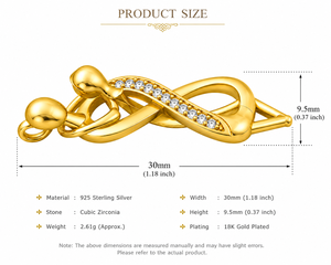 18K Gold Plated Hug Pendant 925 Sterling Silver <b>Necklace</b> Infinity <b>Couple</b> Charm Pendant Chain Jewelry Gift - Product Image 4