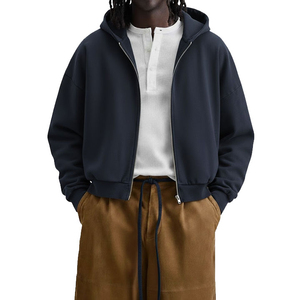 Sweat-shirt à capuche zippé pour homme, coupe ample, manches longues, tricoté, style streetwear décontracté - Product Image 1