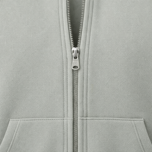 Sweat à capuche unisexe personnalisé vintage gris en molleton bouclette coupe classique épais écologique avec boutons, couleur unie délavée au soleil et effet acide, pour l'automne - Product Image 6
