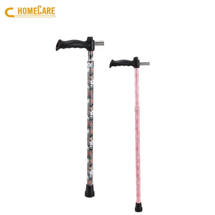 Patented one push button aluminum blind walking cane