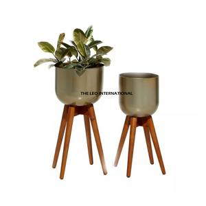 Macetas Metálicas Decorativas de Primera Calidad con Acabado Dorado para el Hogar y el Jardín, Decoración de Interiores - Product Image 3