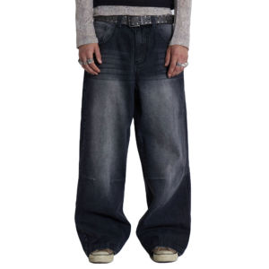MEESAM LEATHER HOSIERY Jeans de Mezclilla Unisex 100% Algodón de Secado Rápido, Cintura Alta, Corte Recto, Estilo Vintage, para Invierno - Product Image 3