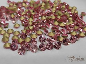 Pierres Chaton en cristal couleur pêche clair, rose clair, rose fuchsia pour la fabrication de bijoux, strass en verre facetté de qualité supérieure, pierres précieuses en vrac - Product Image 5