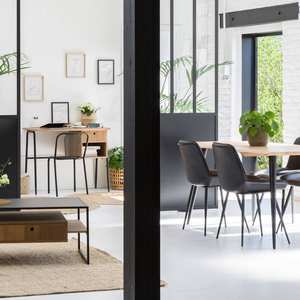 Table à manger Vandana Solace Arion en bois d'acacia avec pieds en forme de boussole - Product Image 6