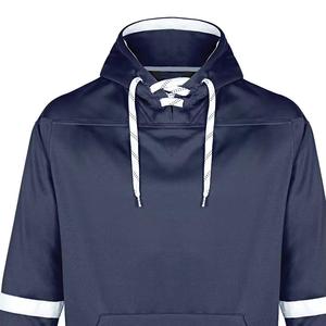 Custom Embroidered Cotton Ice Hockey Hoodie Unisex Tackle Twill Embroidery logo Patches Men Hockey Hooded Sweatshirts with Laces - Product Image 2