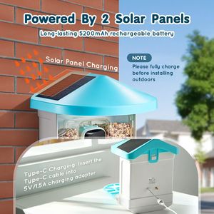 Mangiatoia per Uccelli Intelligente a Energia Solare con Telecamera HD 2K e IA per l'Identificazione di Oltre 10.000 Specie di Uccelli, Impermeabile, con Cattura Automatica per il Birdwatching - Product Image 5