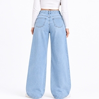 Jean baggy en denim pour femme, couleur personnalisée, coupe droite, respirant, 100 % coton, élégant, confortable, tendance, streetwear moderne, ample